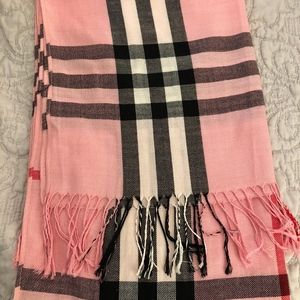 Pink plaid scarf